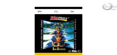 Линза полимерная Biomax фотохромная (серая). Индекс 1,56 (шт.)