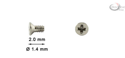 Гвинт Ø1,4мм довжина 2,0мм (для металевої оправи, уп.80 шт.)