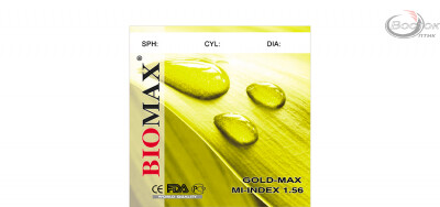 Лiнза полiмерна Biomax з покриттям Gold-Max. Iндекс 1,56 (шт.)