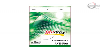 Линза полимерная Biomax c покрытием ANTI-FOG Индекс 1,56 (шт.)