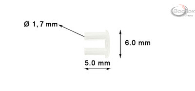 Втулка пластмасова діаметр 1,7мм (уп.100 шт.)