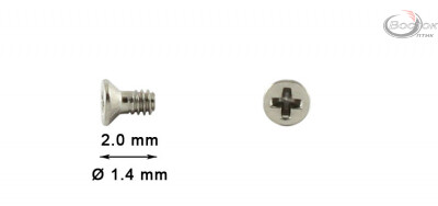 Винт Ø1,4мм длина 2,0мм (для комбинированной оправы, уп.110 шт.)