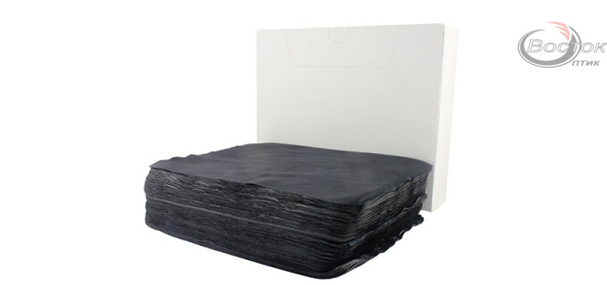 Салфетки в упаковке №09 (черные) 180*150мм для очков (100 шт.) 