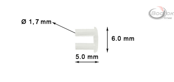 Втулка пластмасова дiаметр 1,7мм (уп.18 шт.)