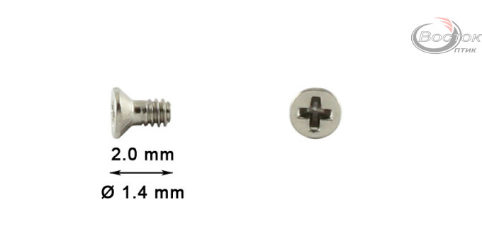 Винт Ø1,4мм длина 2,0мм (для комбинированной оправы, уп.110 шт.)