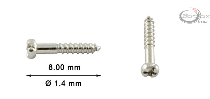Гвинт Ø1,4мм довжина 8,0мм (в пластмасовий шарнір, уп.50 шт)