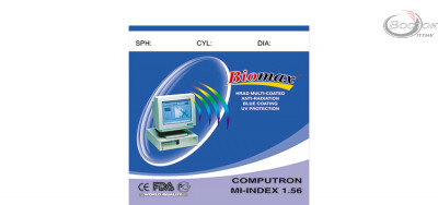 Лiнза полiмерна Biomax c покриттям EMI (синiй блiк). Iндекс 1,56 (шт.)